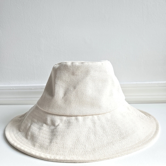 New Wyeth 100% Cotton Canvas Natural Adjustable Wide Brim Sun Hat One Size NWT main image 9